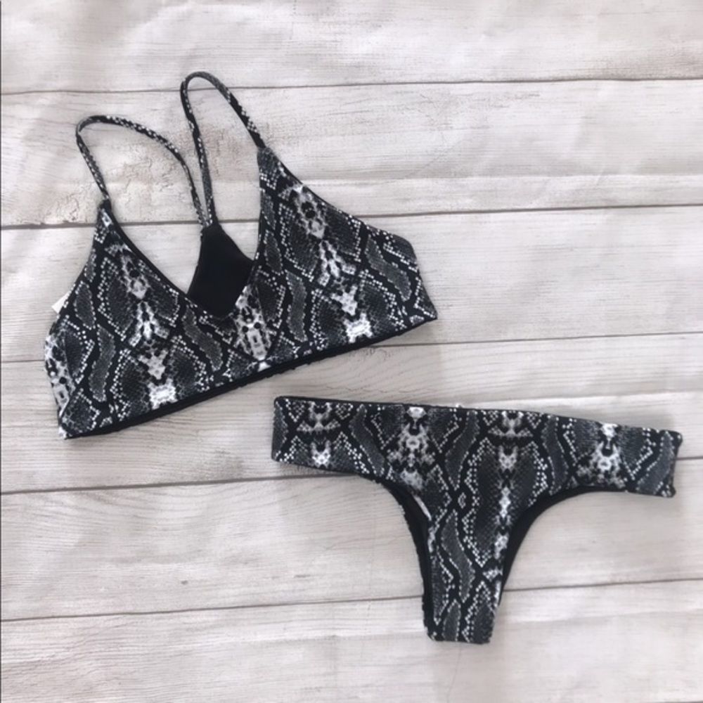 ❥ Women’s Wanderluxe Bikini Set in Snake 🖤
